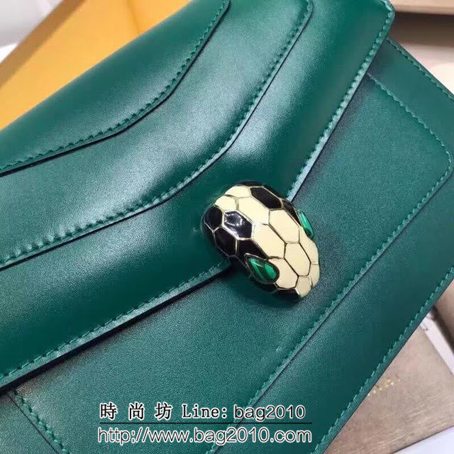 BVLGARI寶格麗 專櫃新款 蛇頭扣環 單層蛇頭包 鏈條單肩斜挎包 祖母綠 B39174 FYD1329